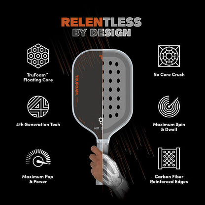 CRBN 4 TruFoam Barrage Pickleball Paddle | (Hybrid, AeroCurve)